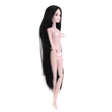 Maxbell Girl 14 Jointed Movable Nude Doll Body Parts 1/6 BJD Doll Toys (Black Hair)