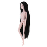 Maxbell Girl 14 Jointed Movable Nude Doll Body Parts 1/6 BJD Doll Toys (Black Hair)