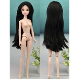 Maxbell Girl 14 Jointed Movable Nude Doll Body Parts 1/6 BJD Doll Toys (Black Hair)