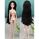 Maxbell Girl 14 Jointed Movable Nude Doll Body Parts 1/6 BJD Doll Toys (Black Hair)