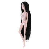 Maxbell Girl 14 Jointed Movable Nude Doll Body Parts 1/6 BJD Doll Toys (Black Hair)