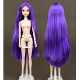 Maxbell Girl 14 Jointed Movable Nude Doll Body Parts 1/6 BJD Doll Toys (Purple Hair)