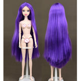 Maxbell Girl 14 Jointed Movable Nude Doll Body Parts 1/6 BJD Doll Toys (Purple Hair)