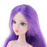 Maxbell Girl 14 Jointed Movable Nude Doll Body Parts 1/6 BJD Doll Toys (Purple Hair)