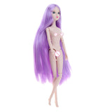 Maxbell Girl 14 Jointed Movable Nude Doll Body Parts 1/6 BJD Doll Toys (Light Purple Hair)