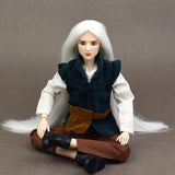 Max 1/6 Male BJD Doll White Hair Head Sculpt Ball-Jointed Doll Body Parts Accs