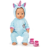 Max Plush Doll Hoodies Romper Jumpsuits For 18inch Girl Doll Blue Horse