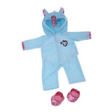 Max Plush Doll Hoodies Romper Jumpsuits For 18inch Girl Doll Blue Horse