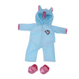 Max Plush Doll Hoodies Romper Jumpsuits For 18inch Girl Doll Blue Horse