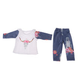 Max 2pcs Lovely Printed Clothes Suit for 18inch Doll Accessories