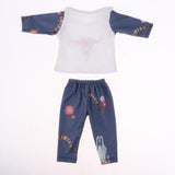 Max 2pcs Lovely Printed Clothes Suit for 18inch Doll Accessories