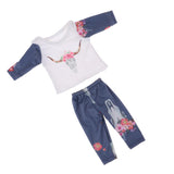 Max 2pcs Lovely Printed Clothes Suit for 18inch Doll Accessories