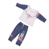 Max 2pcs Lovely Printed Clothes Suit for 18inch Doll Accessories