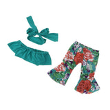 Max Cute Doll Boat Neck Dress Bell Bottoms For 18'' Doll Green