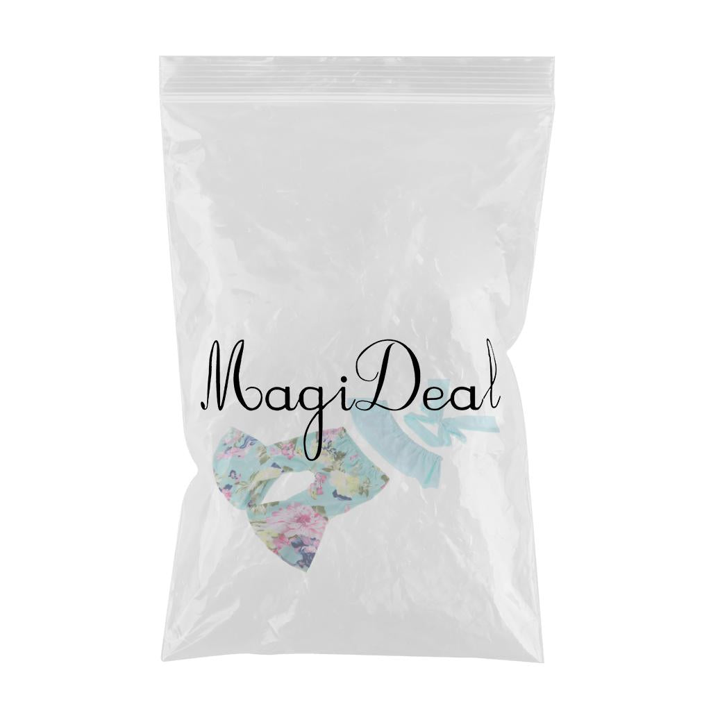 Max Fashion Floral Top & Pants Set for 18inch Doll Accs Light Blue