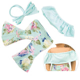 Max Fashion Floral Top & Pants Set for 18inch Doll Accs Light Blue