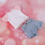 Max Doll T-shirt Short Pants for 1/6 Blythe Doll Outfit Clothes Accessory Pink