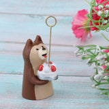 Max 1/12 Kitten Animal Model Miniature Dollhouse Figurine Shiba Inu with Cake