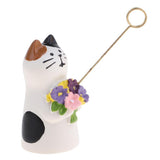Max 1/12 Dollhouse Miniature Cat with Flower Model Home Desk Top Ornament Gift