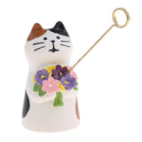 Max 1/12 Dollhouse Miniature Cat with Flower Model Home Desk Top Ornament Gift