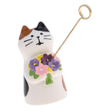 Max 1/12 Dollhouse Miniature Cat with Flower Model Home Desk Top Ornament Gift