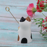 Max 1/12 Dollhouse Miniature Cat with Flower Model Home Desk Top Ornament Gift