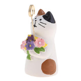 Max 1/12 Dollhouse Miniature Cat with Flower Model Home Desk Top Ornament Gift