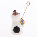 Max 1/12 Dollhouse Miniature Cat with Flower Model Home Desk Top Ornament Gift