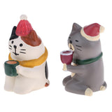 Max 1/12 Kitten Animal Model Miniature Dollhouse Figurine 2Pcs Xmas Cat