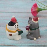 Max 1/12 Kitten Animal Model Miniature Dollhouse Figurine 2Pcs Xmas Cat