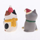 Max 1/12 Kitten Animal Model Miniature Dollhouse Figurine 2Pcs Xmas Cat
