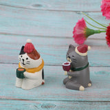Max 1/12 Kitten Animal Model Miniature Dollhouse Figurine 2Pcs Xmas Cat