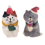 Max 1/12 Kitten Animal Model Miniature Dollhouse Figurine 2Pcs Xmas Cat