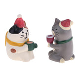 Max 1/12 Kitten Animal Model Miniature Dollhouse Figurine 2Pcs Xmas Cat