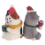 Max 1/12 Kitten Animal Model Miniature Dollhouse Figurine 2Pcs Xmas Cat