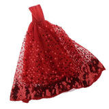 Max Elegant Doll Wedding Tube Princess Dress for 30cm Girl Dolls Accessory Red