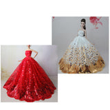 Max Elegant Doll Wedding Tube Princess Dress for 30cm Girl Dolls Accessory Red