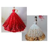 Max Elegant Doll Wedding Tube Princess Dress for 30cm Girl Dolls Accessory Red