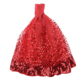 Max Elegant Doll Wedding Tube Princess Dress for 30cm Girl Dolls Accessory Red