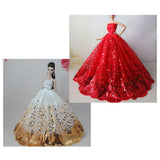 Max Elegant Doll Wedding Tube Princess Dress for 30cm Girl Dolls Accessory Red