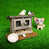 Max 1/12 Miniatures Dollhouse Wooden Simulation Chicken Coop Decoration