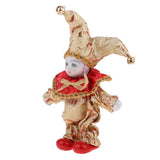 Max 6inch Porcelain Triangel Doll Clown Doll Home Desk Display Ornaments Golden