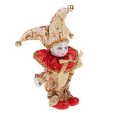 Max 6inch Porcelain Triangel Doll Clown Doll Home Desk Display Ornaments Golden