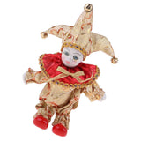 Max 6inch Porcelain Triangel Doll Clown Doll Home Desk Display Ornaments Golden