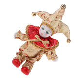 Max 6inch Porcelain Triangel Doll Clown Doll Home Desk Display Ornaments Golden