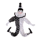 Max 38cm 15inch Vintage Porcelain Hanging Foot Clown Doll Harlequin Doll Model