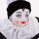 Max 38cm 15inch Vintage Porcelain Hanging Foot Clown Doll Harlequin Doll Model