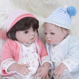 Max Lifelike 22" Full Silicone Reborn Doll Newborn Baby Girl Doll Pink Rompers