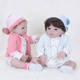 Max Lifelike 22" Full Silicone Reborn Doll Newborn Baby Girl Doll Pink Rompers
