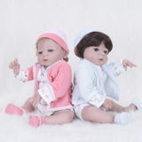 Max Lifelike 22" Full Silicone Reborn Doll Newborn Baby Girl Doll Pink Rompers